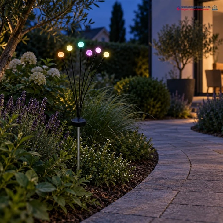 glowing orb solar stake light